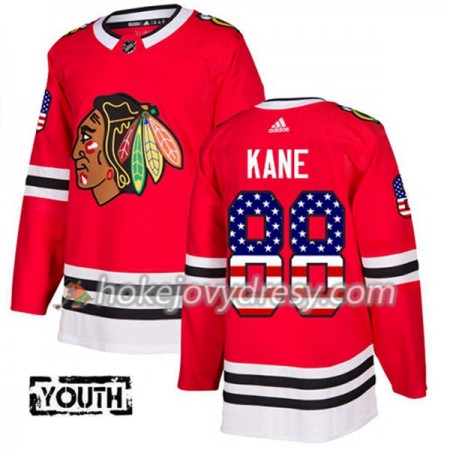 Dětské Hokejový Dres Chicago Blackhawks Patrick Kane 88 2017-2018 USA Flag Fashion Černá Adidas Authentic